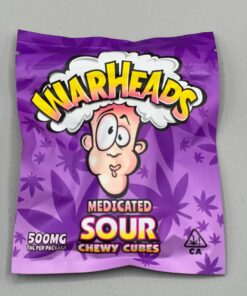 Warheads Sour Medicated Chewy Cubes 500MG